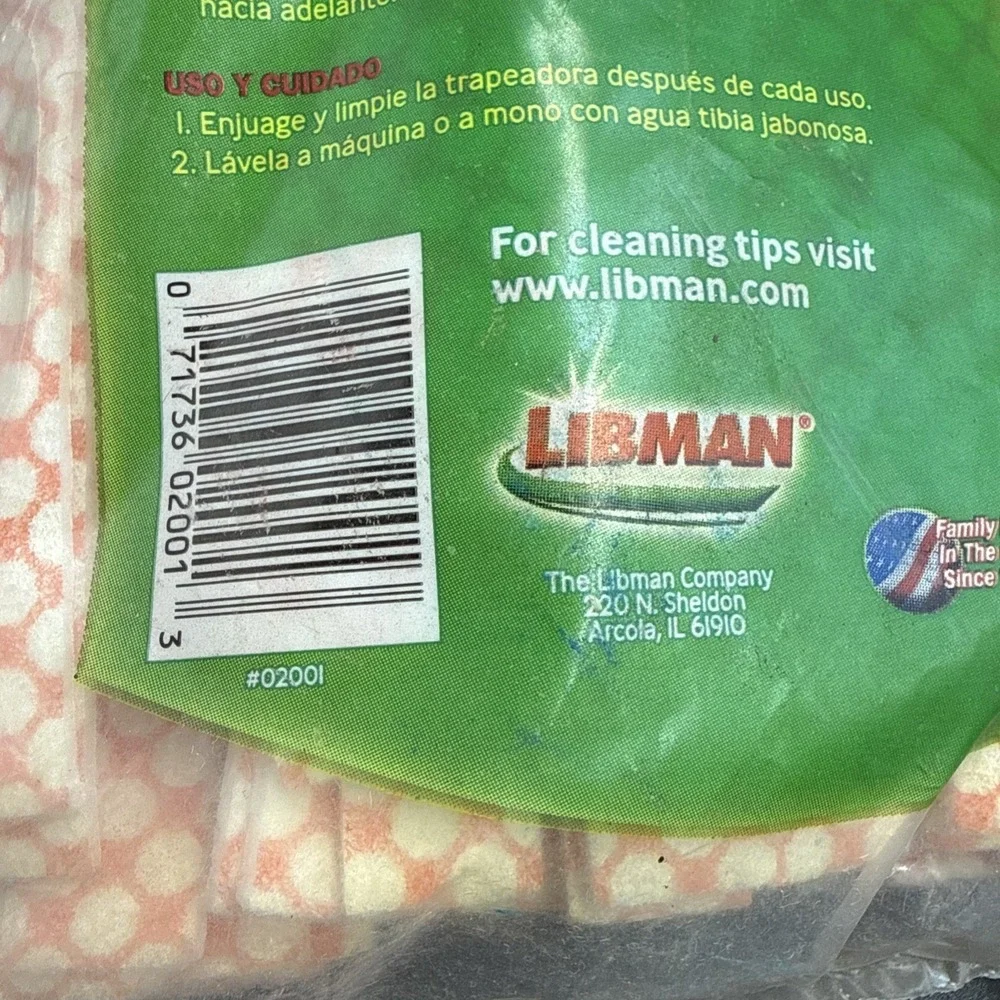 Libman Wonder Mop Orange White‎ Microfiber Snap-On Refill Head